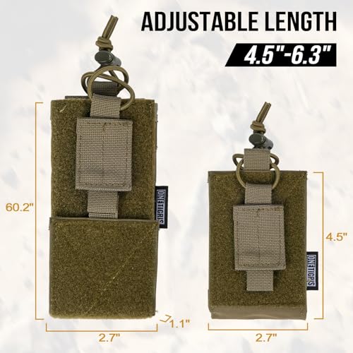 ONETIGRIS Green Molle Radio Pouch for Baofeng UV-5R BF-F8HP - Nylon, Adjustable