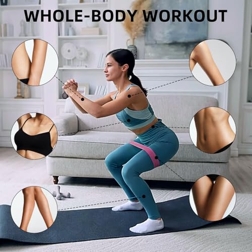 Resistance Loop Exercise Bands Set - 5pcs Pink for Home Fitness