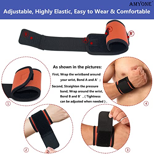Wrist Brace - 2 Pack Highly Elastic Compression Support - Cork Orange