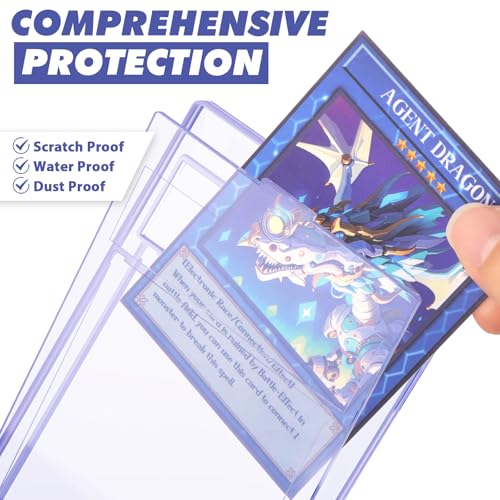 Homthy 50 Pack Magnetic Graded Card Slabs - Clear Acrylic Trade Card Holders with Label Slot