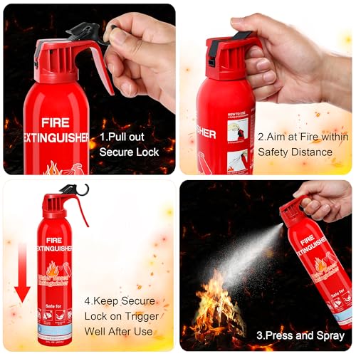 Fire Extinguisher for Home, Car, Kitchen, Vehicle, Boat, Garage, Portable A, B, C, K Class Fire Extinguishers with Mount, Emergency Survival Extinguisher, Easy Access, Versatile Fire Protection