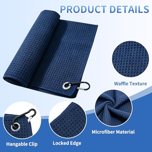 Microfiber Fishing Towel with Clip, 16x16 Inch - Blue