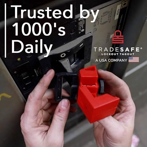 TRADESAFE Circuit Breaker Lockout Device, 3 Pack, 480/600 Volt, Clamp-on Breaker Lock Out Device, OSHA Compliant, Premium Grade, Large