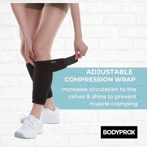 Bodyprox Calf Support Brace - Adjustable Compression Shin Splint Wrap | 2 Pack for Enhanced Comfort