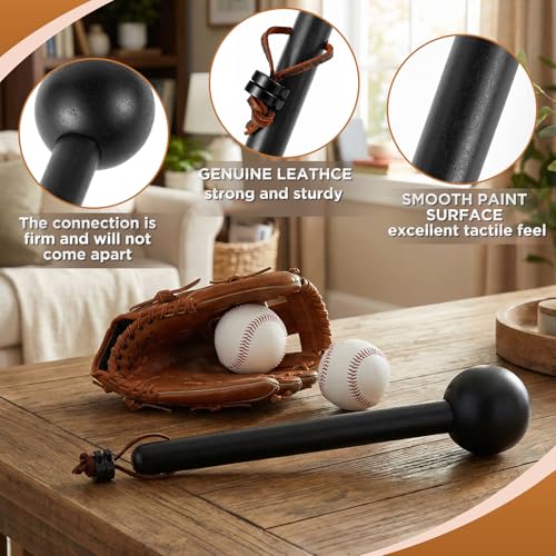 12-Inch Baseball Glove Mallet - Rubberwood Glove Shaper - Black