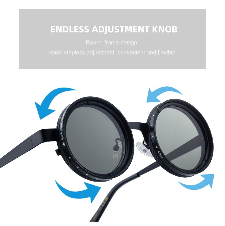 Loycco Handmade ND-400 9-Gear Polarized Adjustable Dimming Men & Women Sunglasses - Filter Diving & Fishing, 78 C2 / 49mm