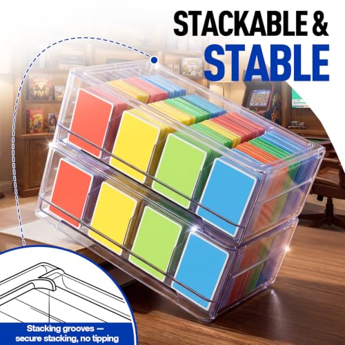 SunRiMax 16-Compartment Trading Card Storage Box for Toploaders – Holds 3000+ Cards
