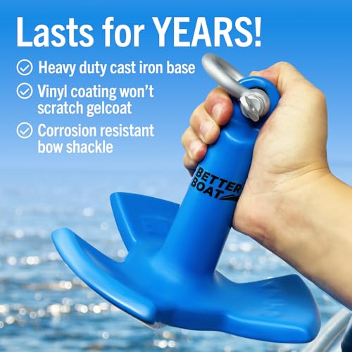 Better Boat 8 lb Vinyl-Coated River Anchor for Kayaks Canoes Dinghies & Jet Skis - Small Boat Use