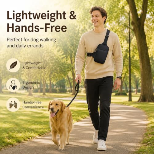 Mini Crossbody Sling Bag - Water-Resistant Dual Pocket Fanny Pack