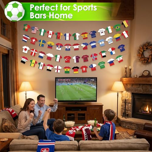 Soccer Jersey Flag Bunting Banner - 50 Country String Flags
