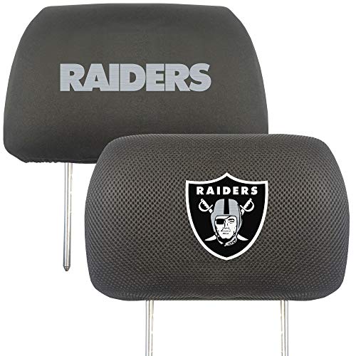Embroidered Headrest Cover - Las Vegas Raiders - 10" x 14" - Black