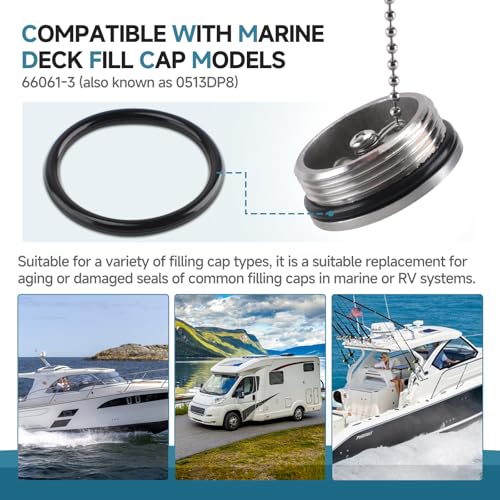 1.5-Inch Marine Fuel Fill Cap O-Ring Seal - 3-Pack