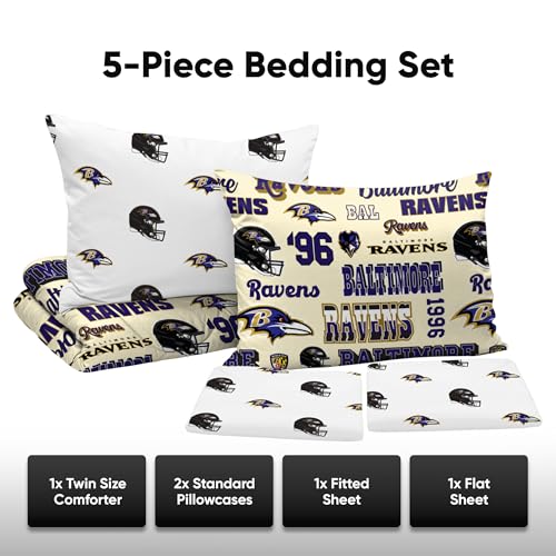 Baltimore Ravens Bed in a Bag Set - Twin Comforter & Sheets