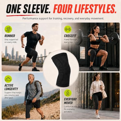 Knee Compression Sleeve for Joint Pain Relief & Support
