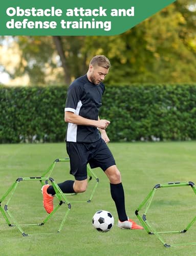 Hexagon Agility Rings Set - 6 Portable Training Rings with Bag