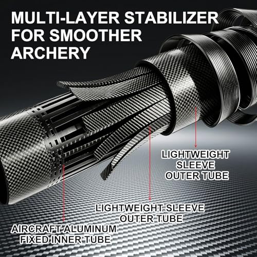 FENJANER 10 Inch Carbon Fiber Bow Stabilizer for Archery, Noise & Vibration Reduction