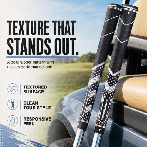Goashpeaot Grey Midsize Premium All-Weather Golf Grips 13-Pack with Putter Grip & Regripping Kit