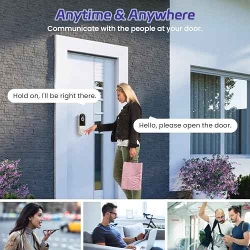 1080p Wireless Video Doorbell Camera with AI Human Detection, 2-Way Audio, Night Vision, Cloud Storage, Real-Time Alerts, 2.4G Wi-Fi Only