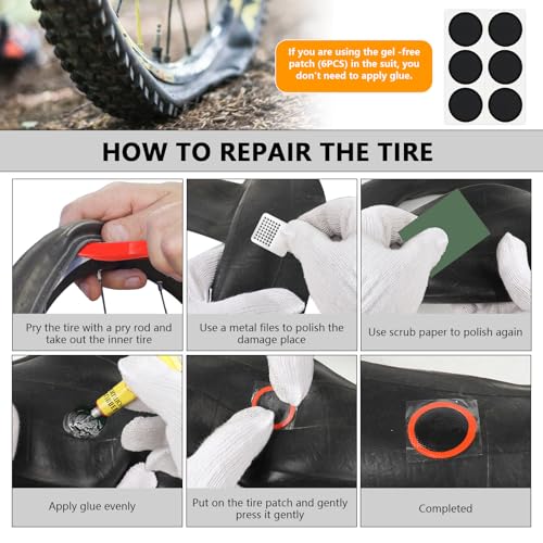 80-Piece Bike Tire Repair Kit with Self-Adhesive Patches