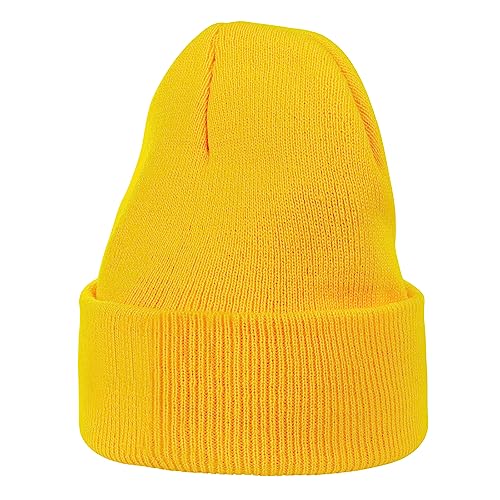 Warm Slouchy Beanie for Men & Women - One Size Yellow