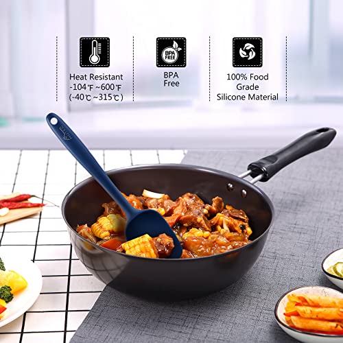 Heat Resistant Silicone Spatula Set - Classic Blue, 5 Pieces
