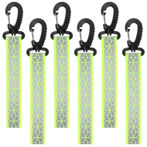 6 PCS Green Reflective Backpack Straps - Safety Night Reflectors