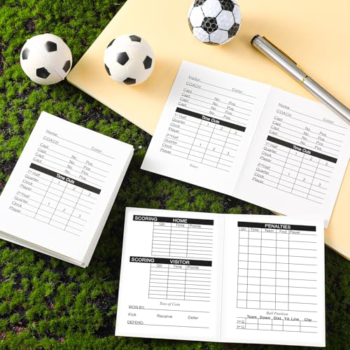 50 Pack Football Referee Cards - 4 Sided Scorekeeping Cards for Sports Officiating