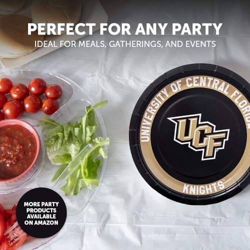 UCF Knights 20-Count 9-Inch Paper Plates for Tailgates & Parties