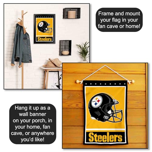 Pittsburgh Steelers Yard Garden Flag - Double Sided Sports Team Decor 12.5x18 Inches