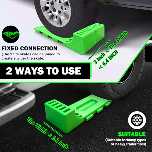 Expandable Tire Skates - 4 Pack Interlocking Design for Tow Trucks