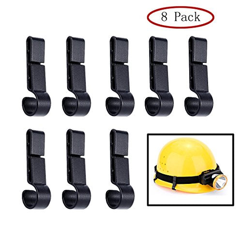 Headlamp Helmet Clips - 8-Pack Safety Cap Accessories