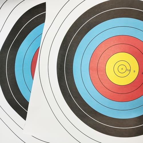 30pcs Archery Targets Paper for Backyard Shooting 40cm 10 Ring Bow & Arrow