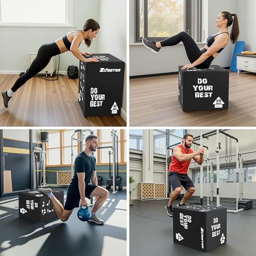 Plyometric Jump Box for Home Gym - 3-in-1, 20/24/30 Inch, 450lbs Capacity