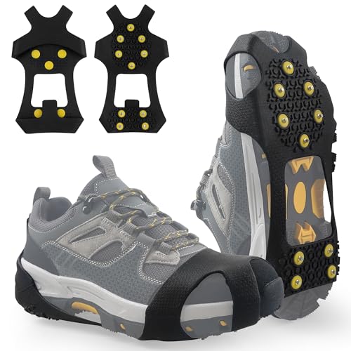 Ice Snow Cleats for Shoes & Boots - Non-Slip Rubber Crampons, X-Large