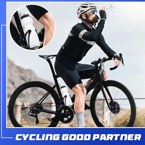 White Mifoci Bike Water Bottle Cage with 24oz Squeeze Bottle - Bicycle Accessories