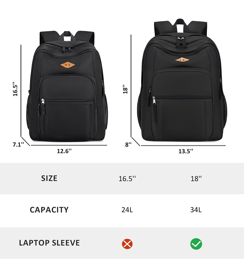 abshoo Classical Basic Travel Backpack For School Water Resistant Bookbag