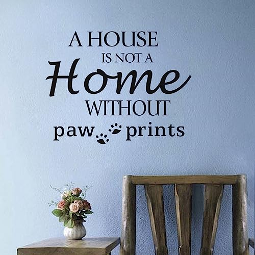 Cute Dog Wall Decal - Paw Prints Quote Vinyl Art Sticker 23x18 In