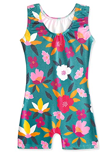 Girls' Sparkle Gymnastics Leotards with Shorts - Unicorn & Leopard