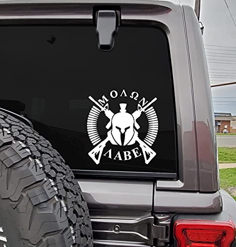 Molon Labe Vinyl Decal - Waterproof Spartan Warrior Sticker for Car or Laptop