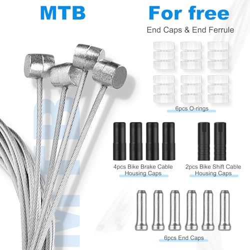 Universal MTB Brake and Shifter Cable Kit - Stainless Steel Replacement Set