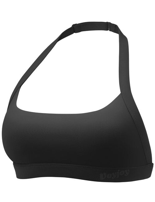 VOYJOY Sports Bras for Women Basic Wireless Bra Crop Workout Yoga Bra Sexy Tank Top Black