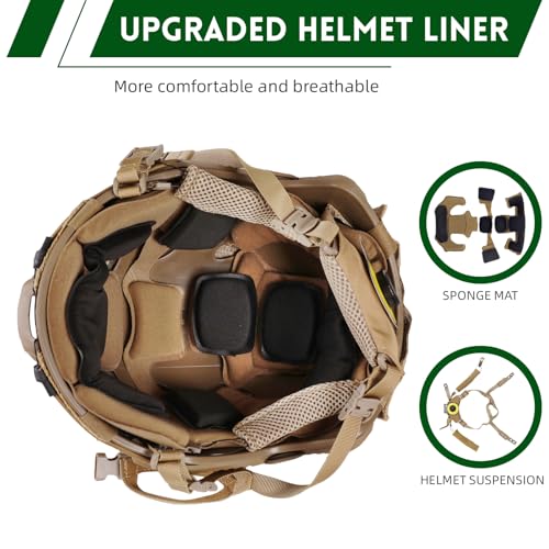 Tactical Helmet with Headset and Cover - Adjustable 4-in-1 Gear