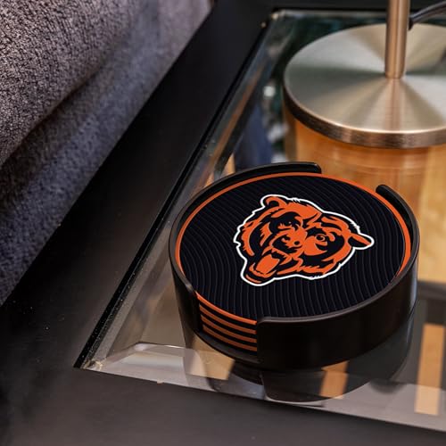 NFL Football Coaster Set - 4 Pack Durable PVC Coasters