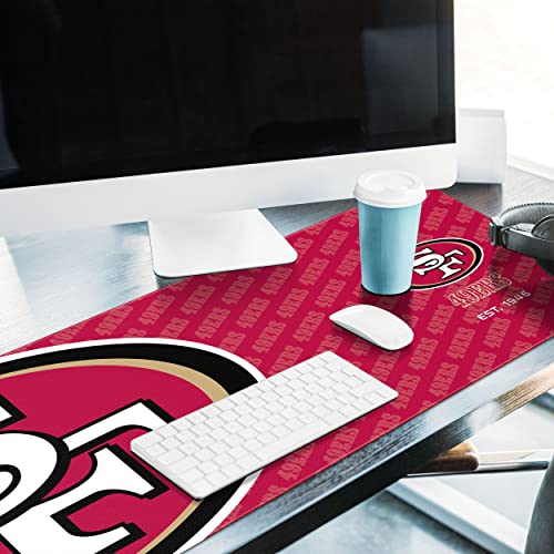 San Francisco 49ers Desk Pad & Metal Street Sign Set - 35.4"x15.7", 4"x15"