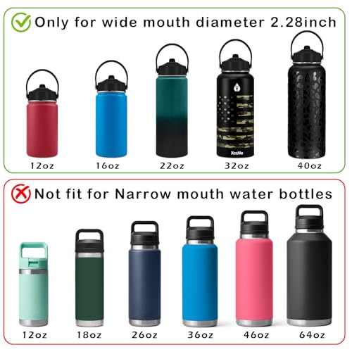 Leakproof Replacement Straw Lid for Hydro Flask Wide Mouth - Black