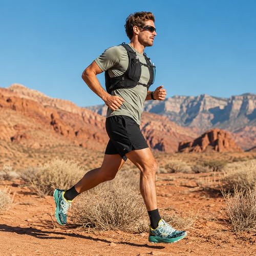JOGTAIL Men's Wide Water-Resistant Trail Running Shoes with Cushioned Arch Support - Fern/Green, Size 10.5 Wide