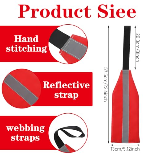 High Visibility Red Flags for Truck Loads - 2 Pack Safety Kayak Flags