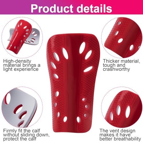 ANCIRS Youth Soccer Shin Guards 2 Pair with EVA Cushion, Breathable Shin Guard Sleeves