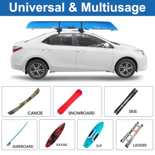 Universal Roof Rack Pads with Tie-Down Straps & Storage Bag