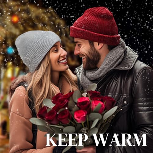Knit Cuffed Beanie for Men & Women - Black, One Size